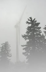 windmill in the mist